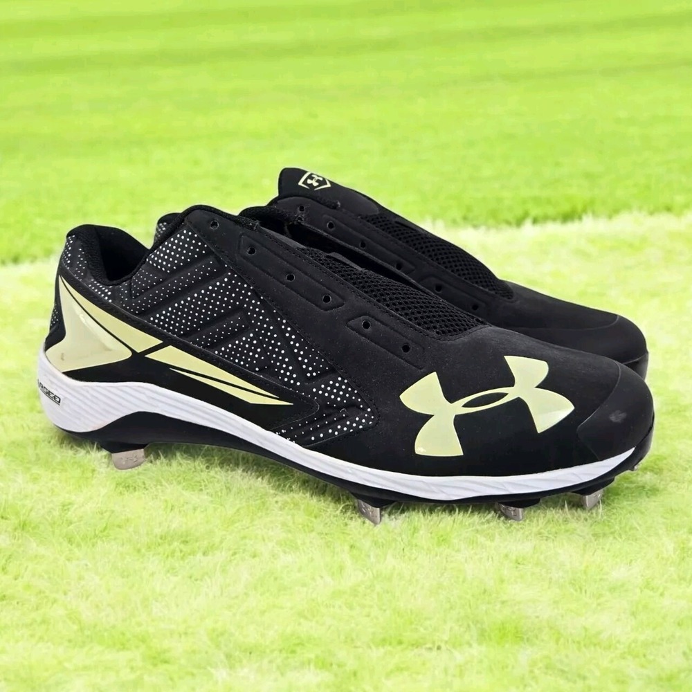 Under Armour Men's 12 Yard Low ST Metal Baseball Cleats NEED LACES NEVER WORN
